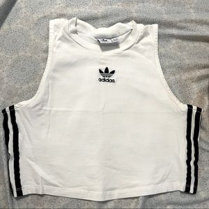 Womens adidas white muscle tee crop top
